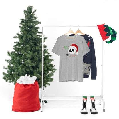 "Tis the Season to be Spooky'" Skull Santa Christmas Tee - Unisex Shirt