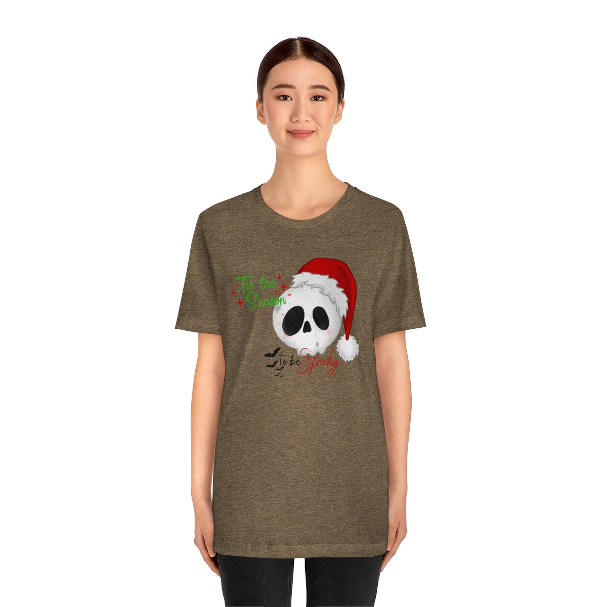 "Tis the Season to be Spooky'" Skull Santa Christmas Tee - Unisex Shirt