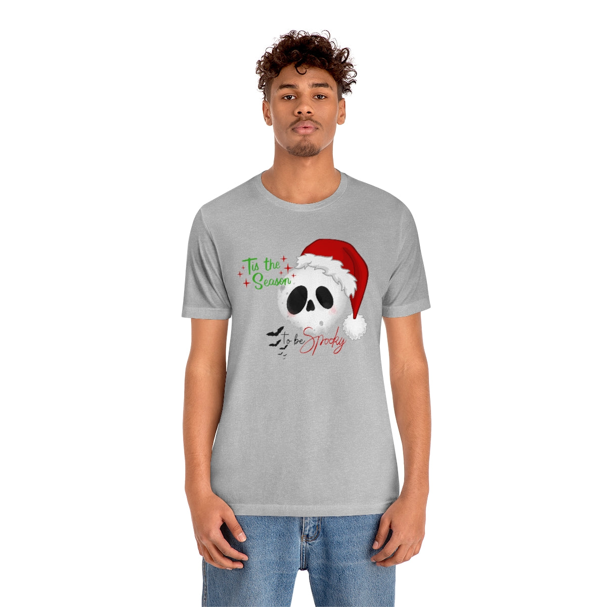 "Tis the Season to be Spooky'" Skull Santa Christmas Tee - Unisex Shirt