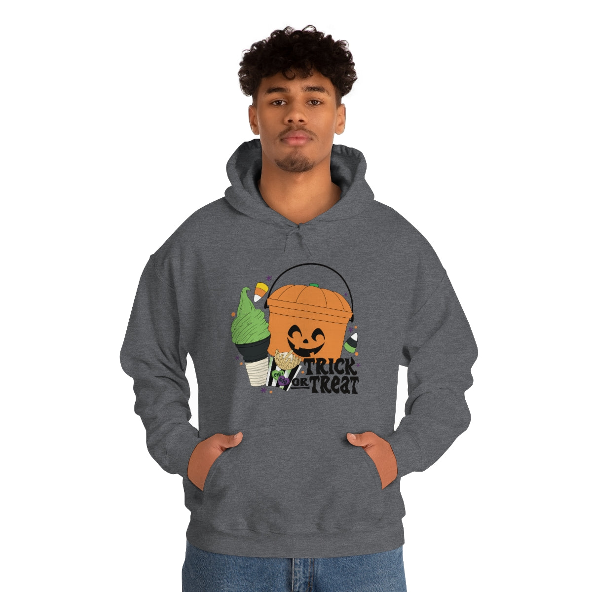 Vintage Halloween Buckets "Trick or Treat" Hooded Sweatshirt