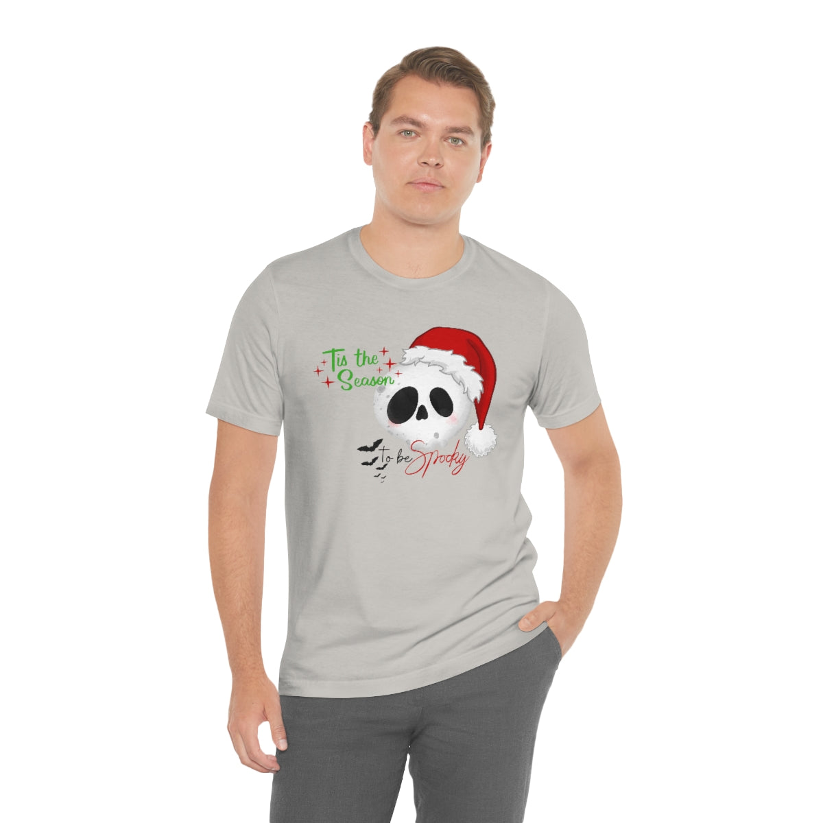 "Tis the Season to be Spooky'" Skull Santa Christmas Tee - Unisex Shirt