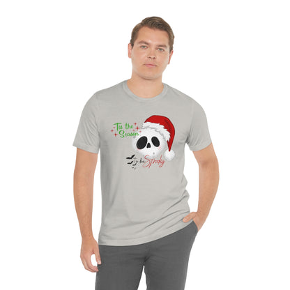 "Tis the Season to be Spooky'" Skull Santa Christmas Tee - Unisex Shirt