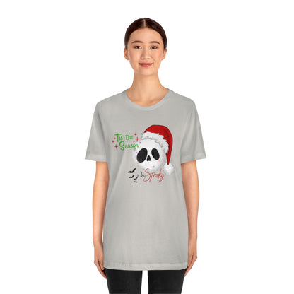 "Tis the Season to be Spooky'" Skull Santa Christmas Tee - Unisex Shirt