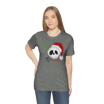 "Tis the Season to be Spooky'" Skull Santa Christmas Tee - Unisex Shirt