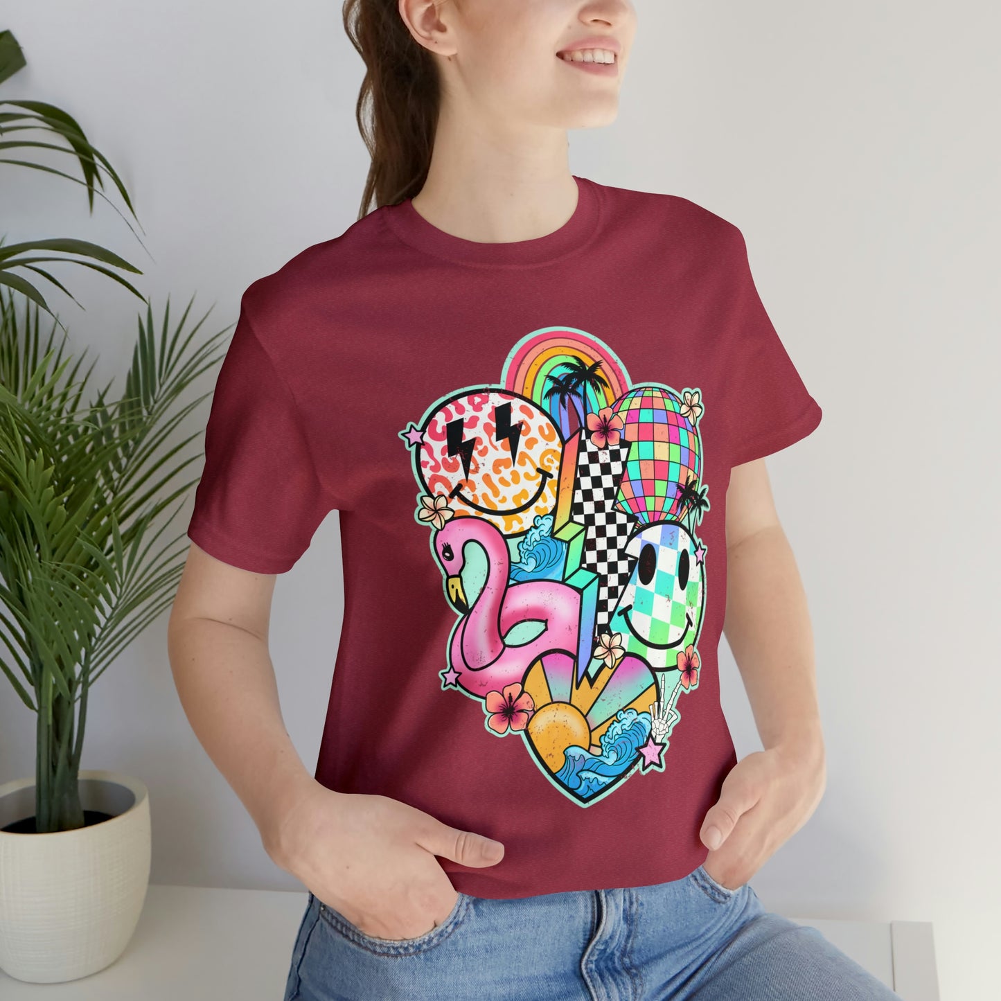Neon Smiley Pool Party Tee - Unisex Shirt