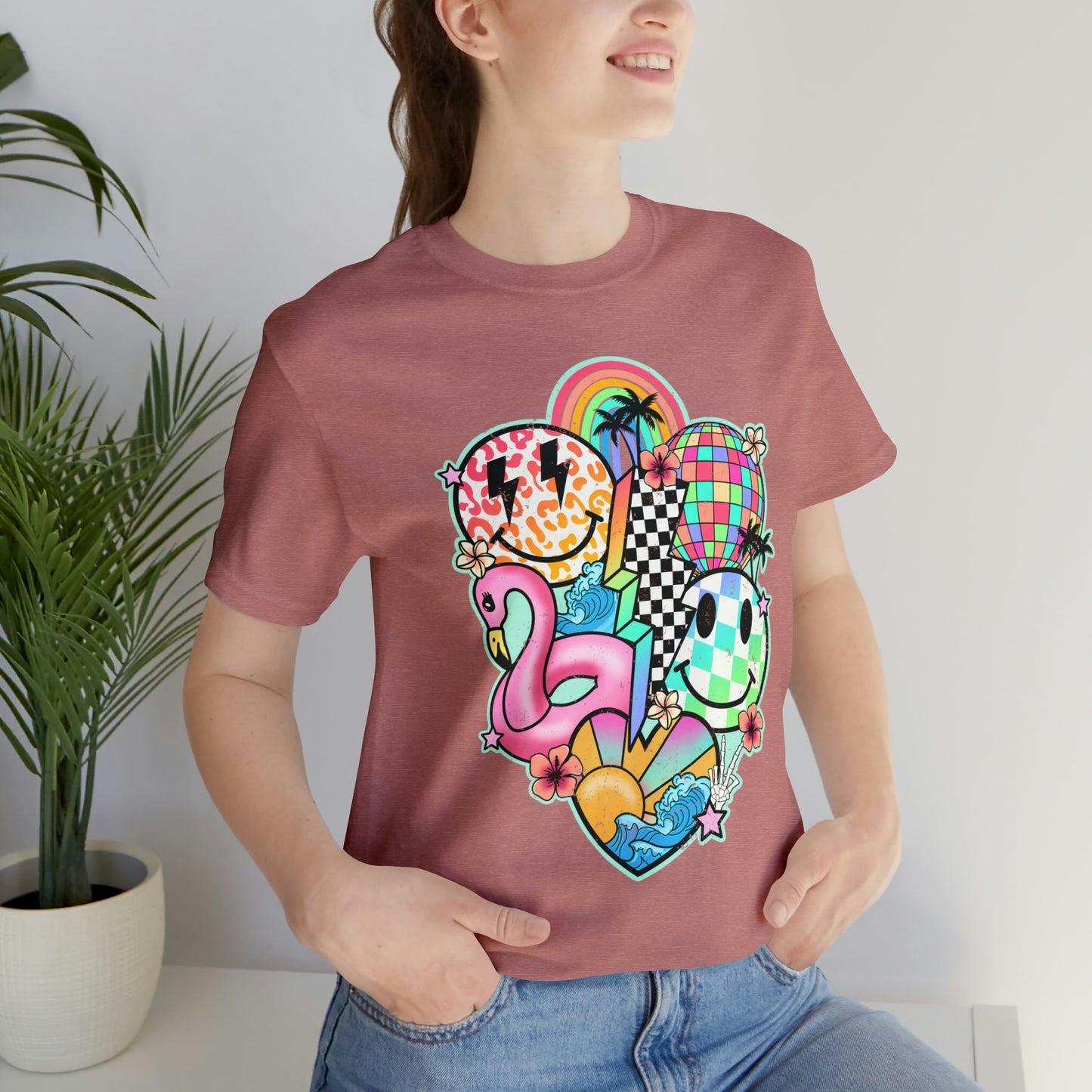 Neon Smiley Pool Party Tee - Unisex Shirt
