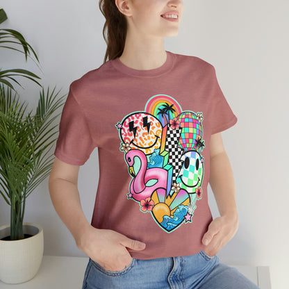 Neon Smiley Pool Party Tee - Unisex Shirt