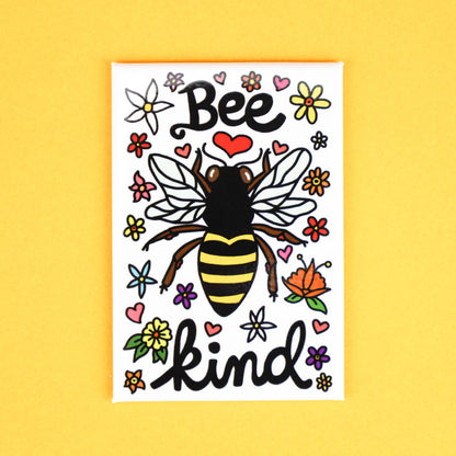 "Bee Kind" Bumble Bee Floral Fridge Magnet (Turtle's Soup)