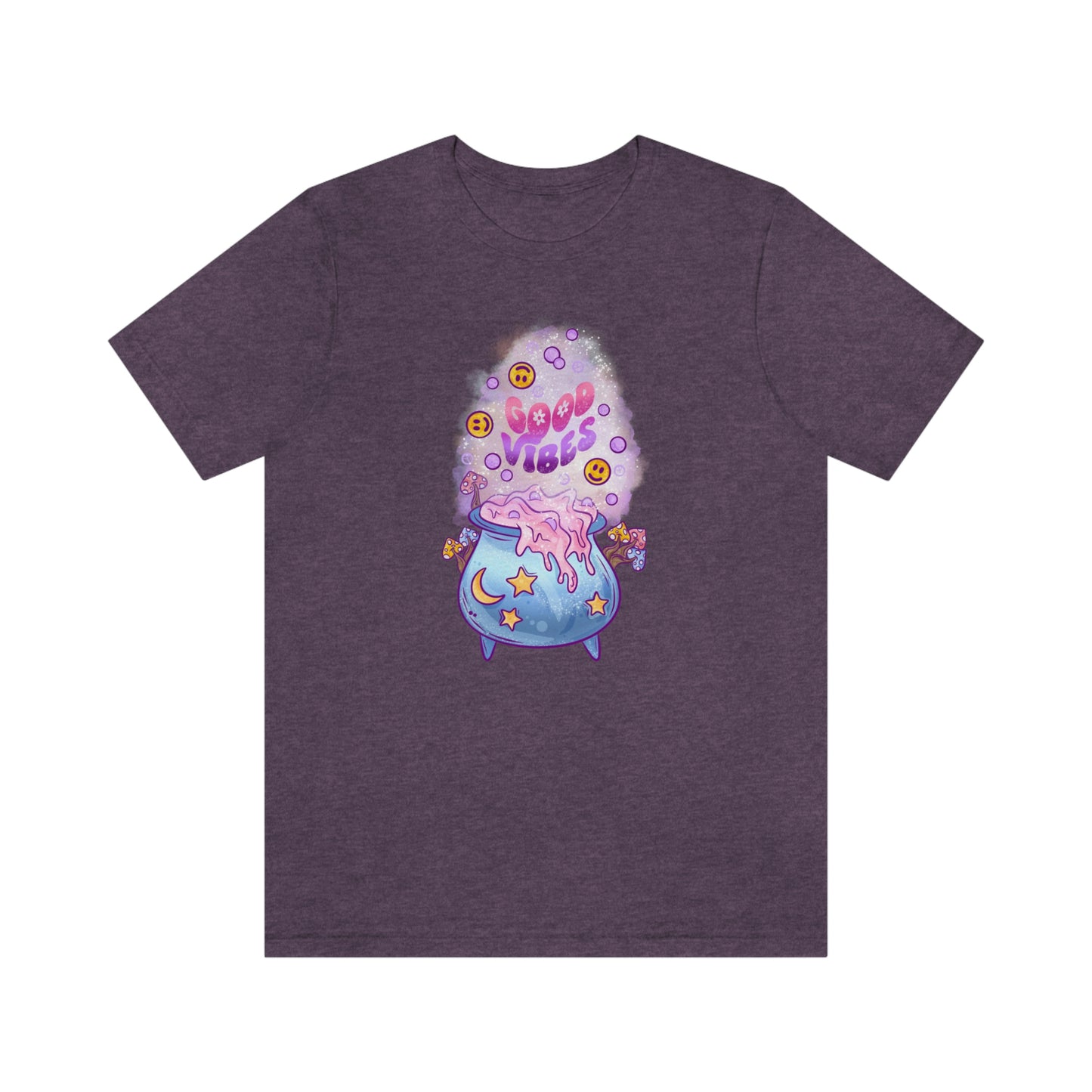 Witchy Good Vibes Smiley Cauldron Tee - Unisex Shirt