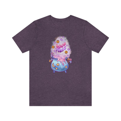 Witchy Good Vibes Smiley Cauldron Tee - Unisex Shirt