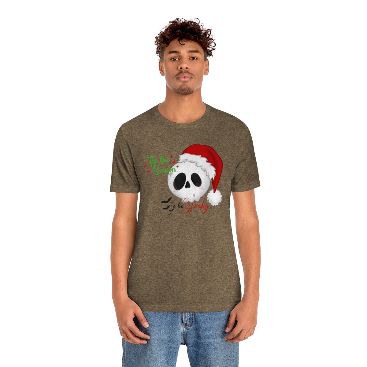 "Tis the Season to be Spooky'" Skull Santa Christmas Tee - Unisex Shirt