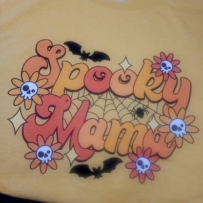 Bats Flowers And Skulls Summer "Spooky Mama" Tee - Unisex Shirt