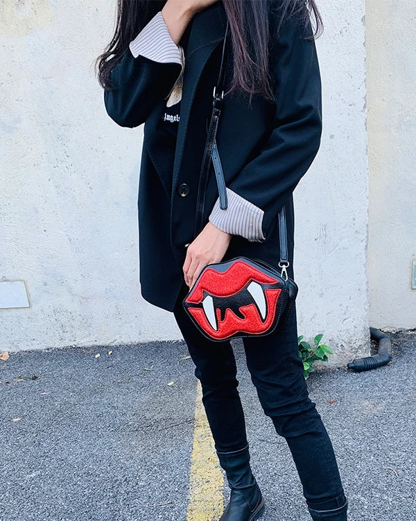 Vampire Mouth Cross Body Bag