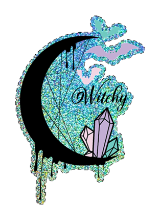 Witchy Moon Crystals Holographic Glitter Vinyl Sticker