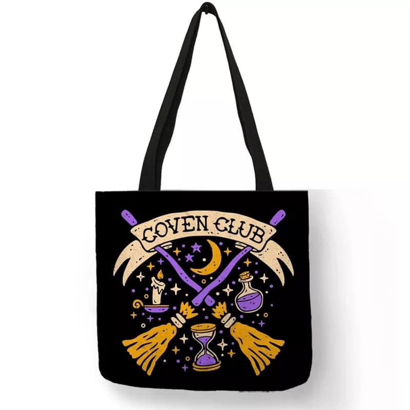 Witchy Black Tote Bags - 6 Spellbinding Styles