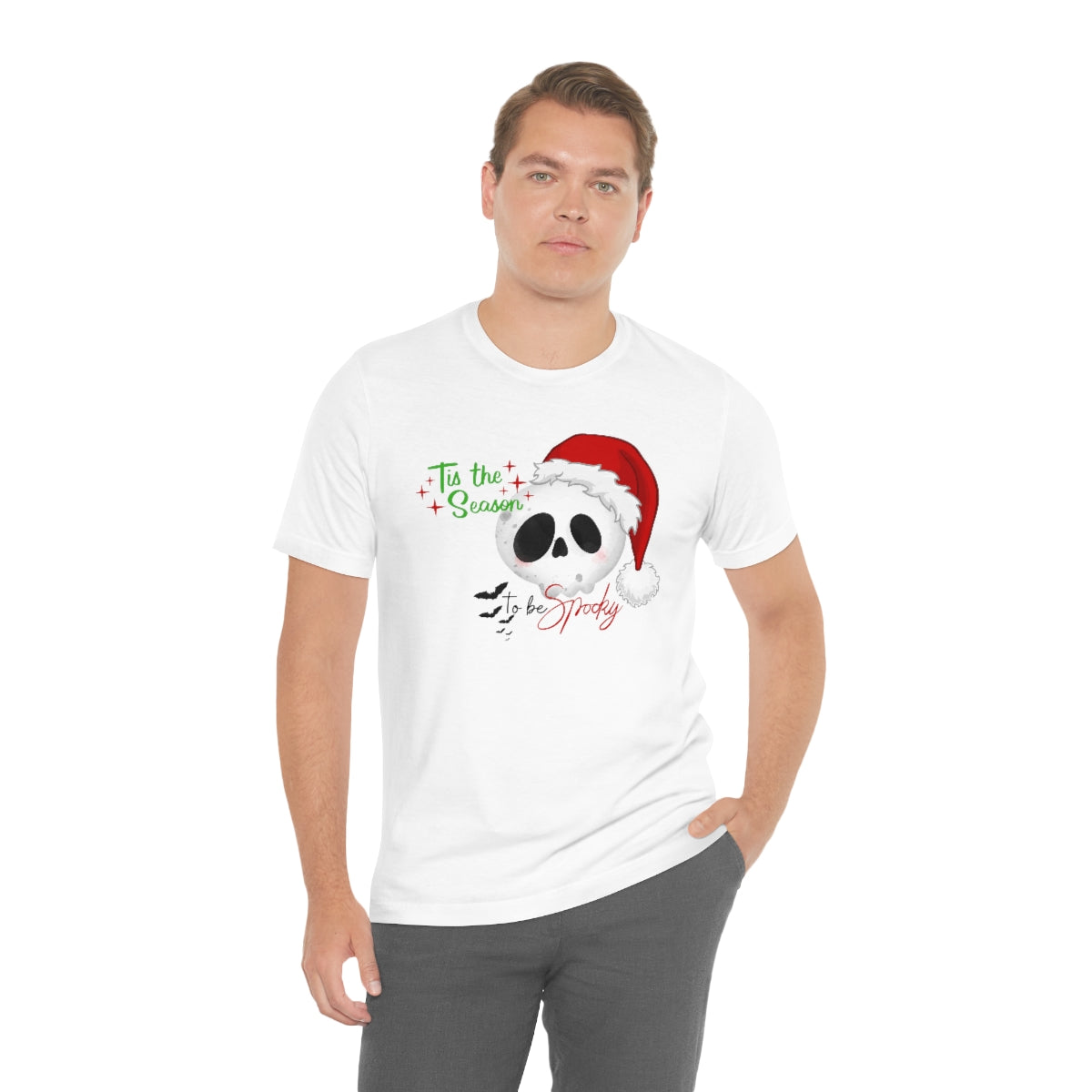 "Tis the Season to be Spooky'" Skull Santa Christmas Tee - Unisex Shirt