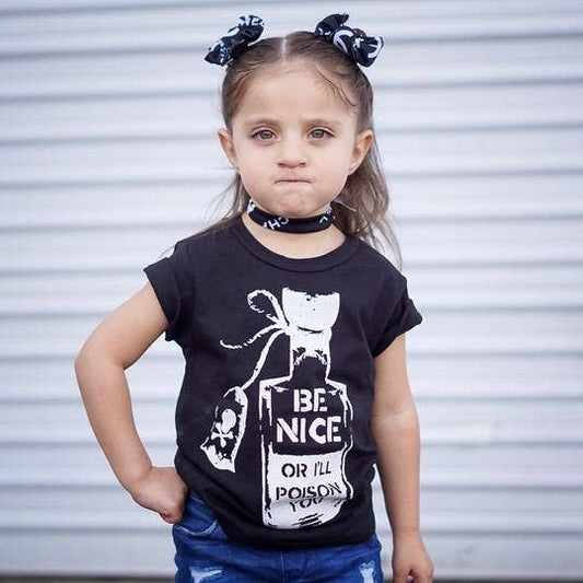 CLEARANCE Black "Be Nice or I'll Poison You" Toddler Tee - Unisex Shirt