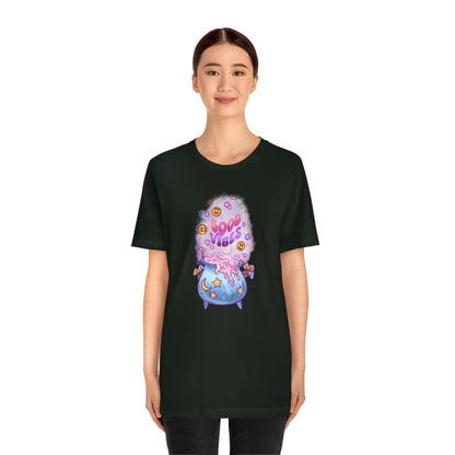 Witchy Good Vibes Smiley Cauldron Tee - Unisex Shirt