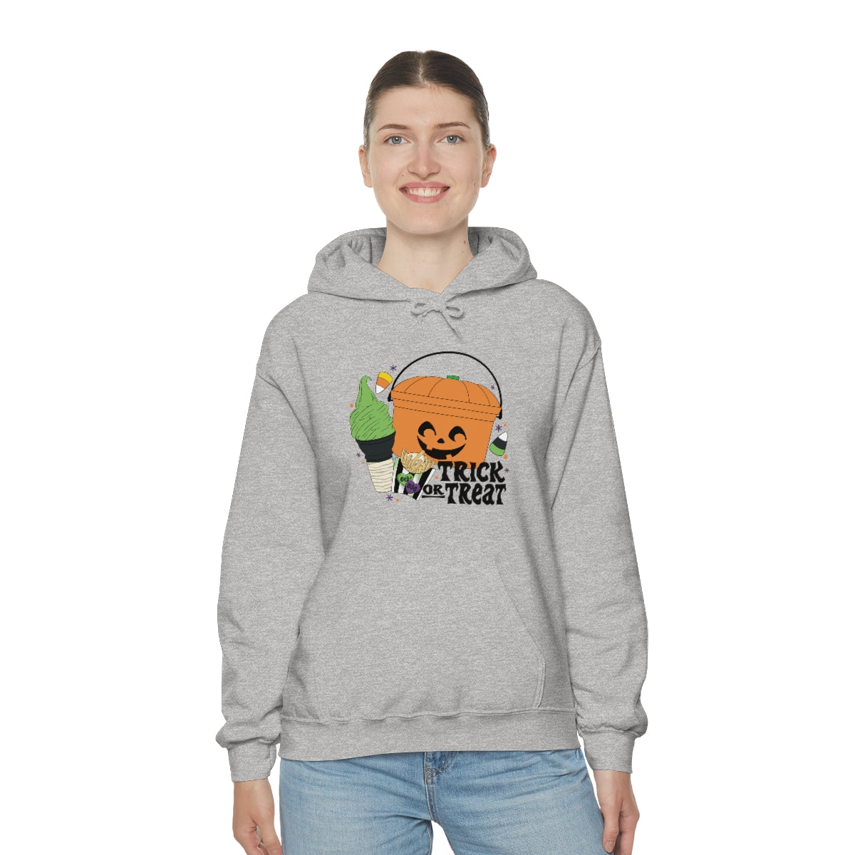 Vintage Halloween Buckets "Trick or Treat" Hooded Sweatshirt