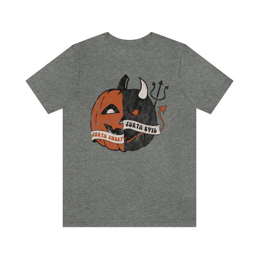 "Sorta Sweet Sorta Evil'" Jack-O-Lantern Tee - Unisex Shirt