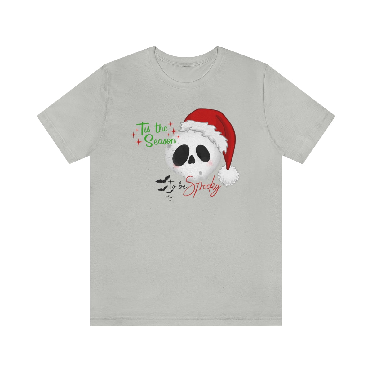 "Tis the Season to be Spooky'" Skull Santa Christmas Tee - Unisex Shirt