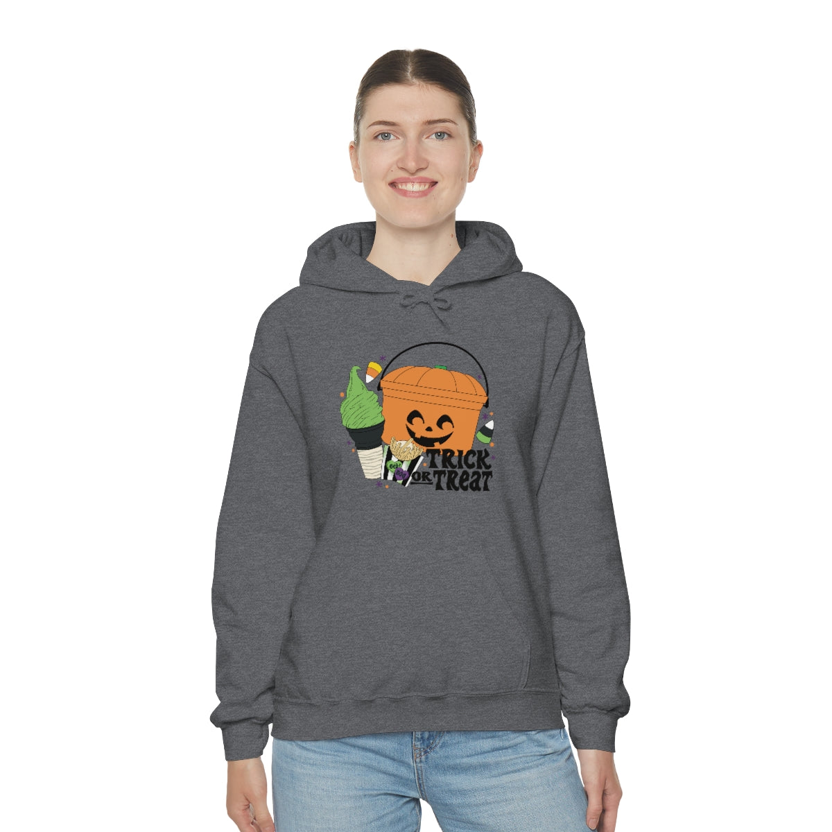 Vintage Halloween Buckets "Trick or Treat" Hooded Sweatshirt