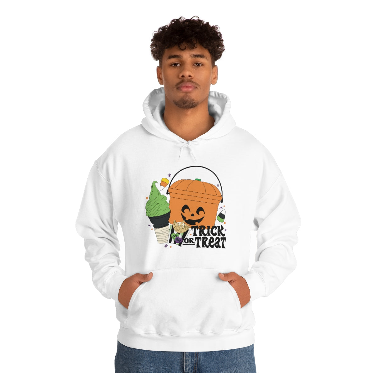Vintage Halloween Buckets "Trick or Treat" Hooded Sweatshirt