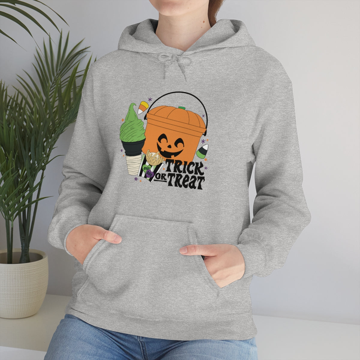 Vintage Halloween Buckets "Trick or Treat" Hooded Sweatshirt