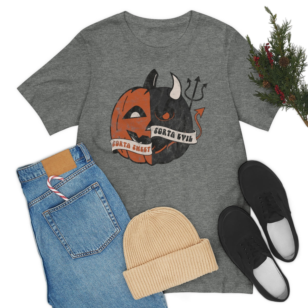 "Sorta Sweet Sorta Evil'" Jack-O-Lantern Tee - Unisex Shirt