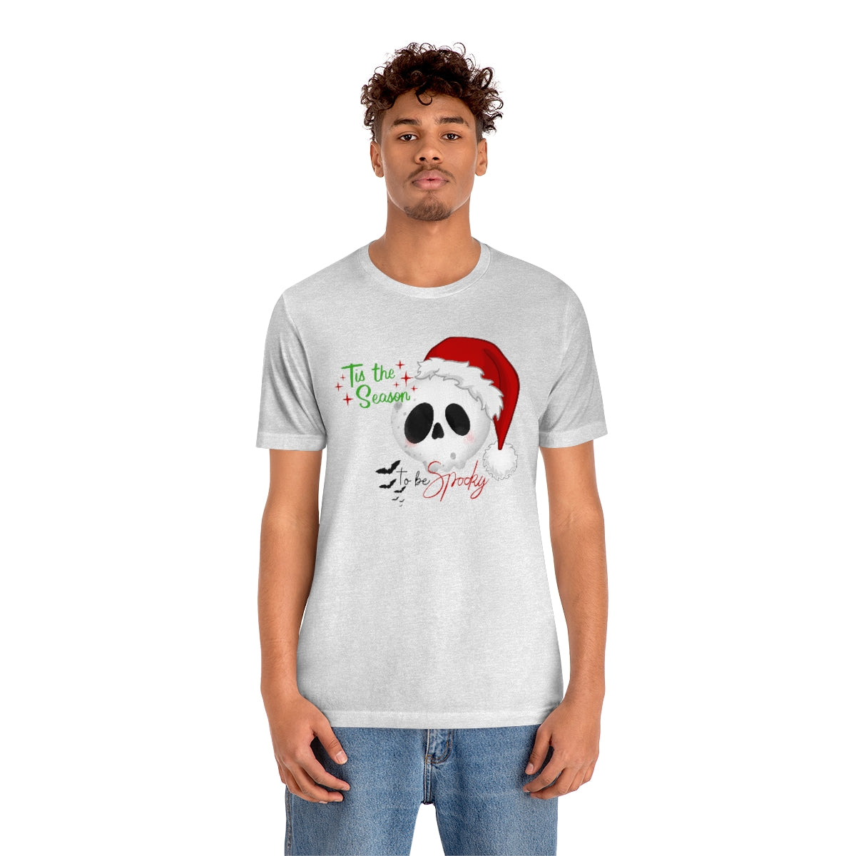 "Tis the Season to be Spooky'" Skull Santa Christmas Tee - Unisex Shirt