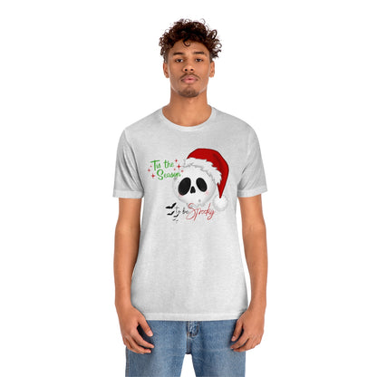"Tis the Season to be Spooky'" Skull Santa Christmas Tee - Unisex Shirt