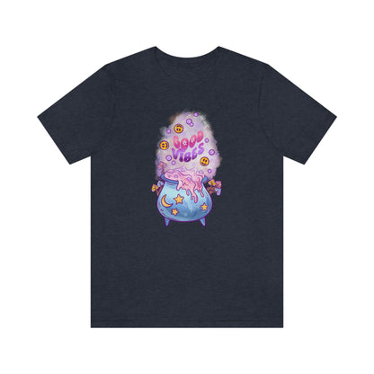 Witchy Good Vibes Smiley Cauldron Tee - Unisex Shirt