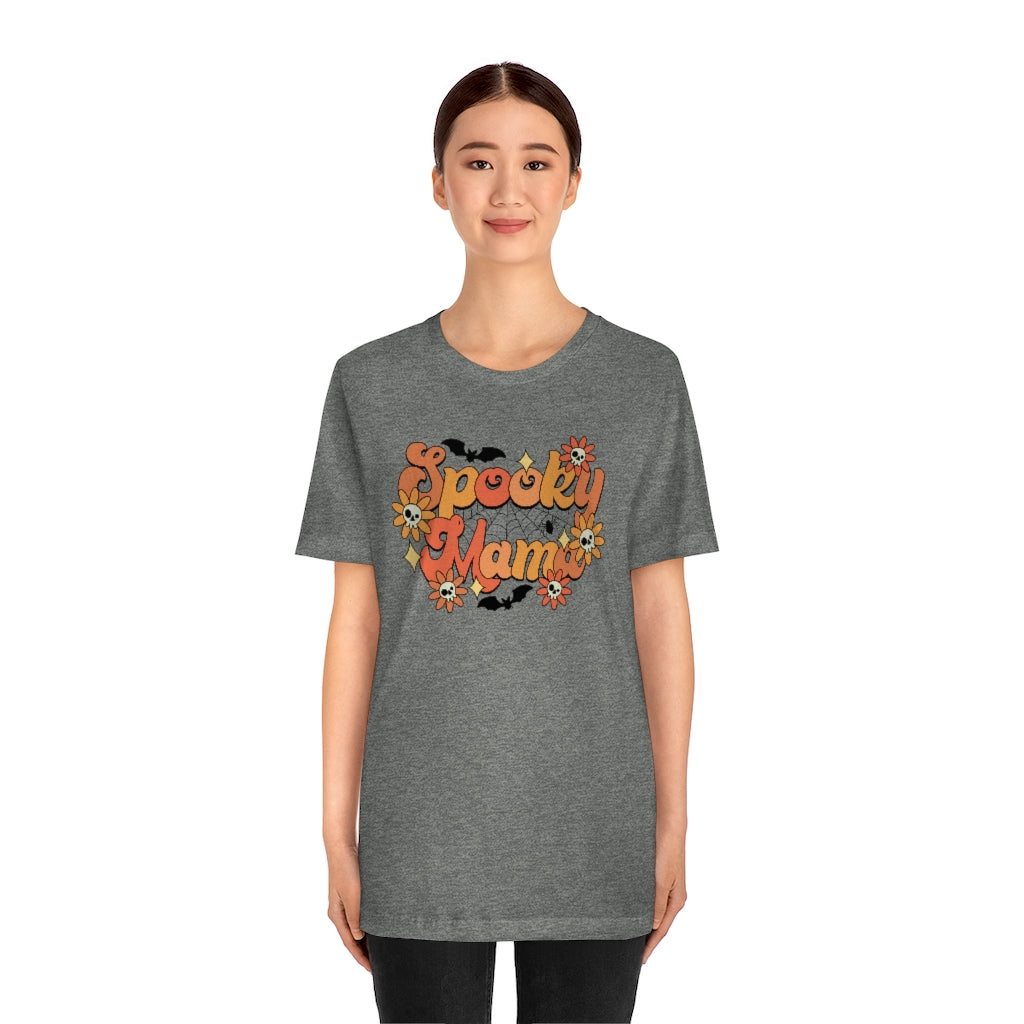 Bats Flowers And Skulls Summer "Spooky Mama" Tee - Unisex Shirt
