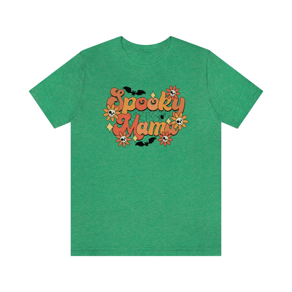 Bats Flowers And Skulls Summer "Spooky Mama" Tee - Unisex Shirt