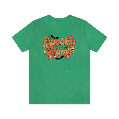 Bats Flowers And Skulls Summer "Spooky Mama" Tee - Unisex Shirt