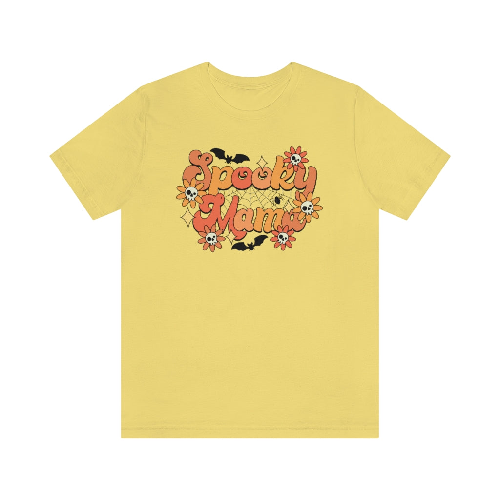 Bats Flowers And Skulls Summer "Spooky Mama" Tee - Unisex Shirt