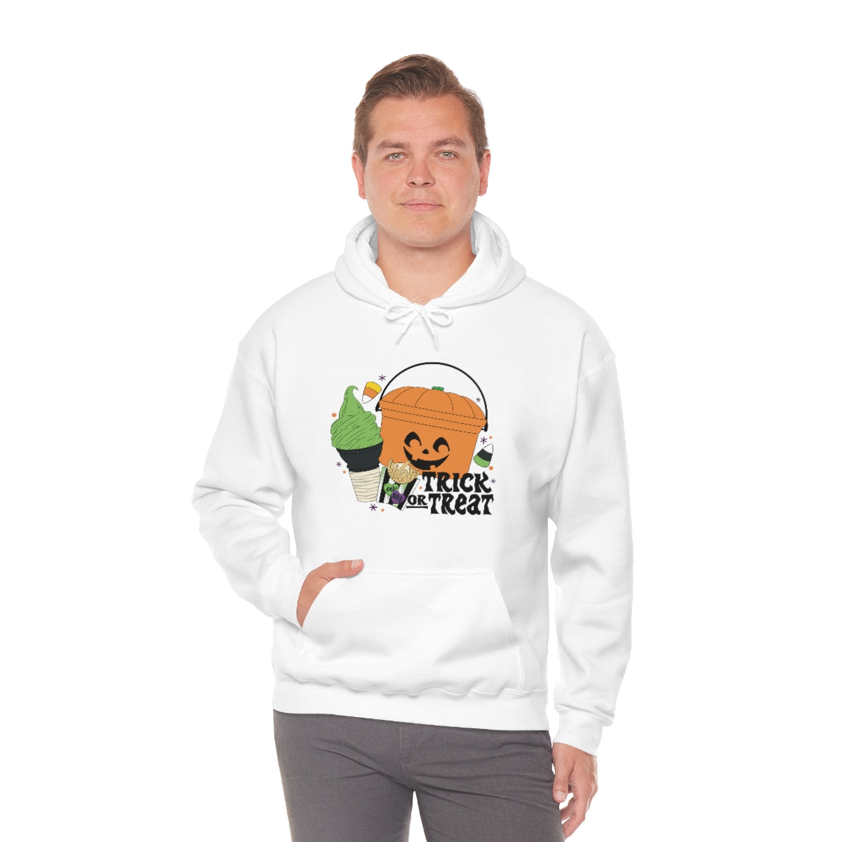 Vintage Halloween Buckets "Trick or Treat" Hooded Sweatshirt