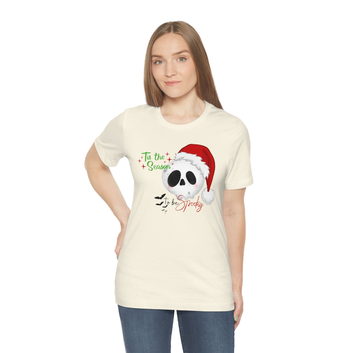 "Tis the Season to be Spooky'" Skull Santa Christmas Tee - Unisex Shirt