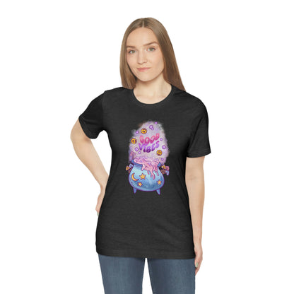 Witchy Good Vibes Smiley Cauldron Tee - Unisex Shirt
