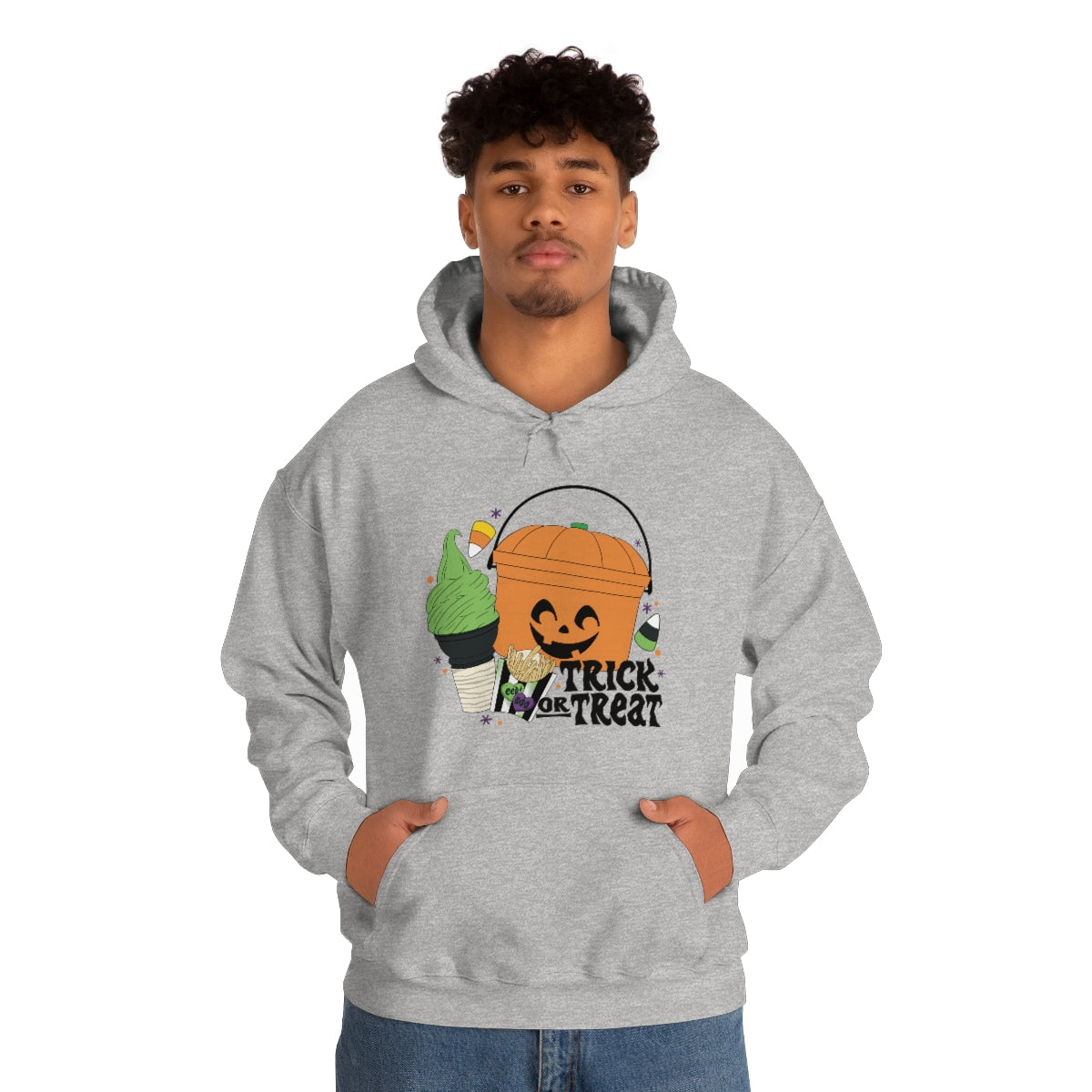 Vintage Halloween Buckets "Trick or Treat" Hooded Sweatshirt
