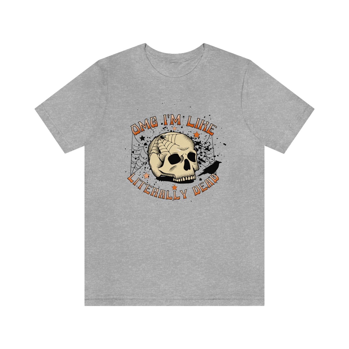 "Literally Dead" Skull And Spiderweb Tee - Unisex Shirt