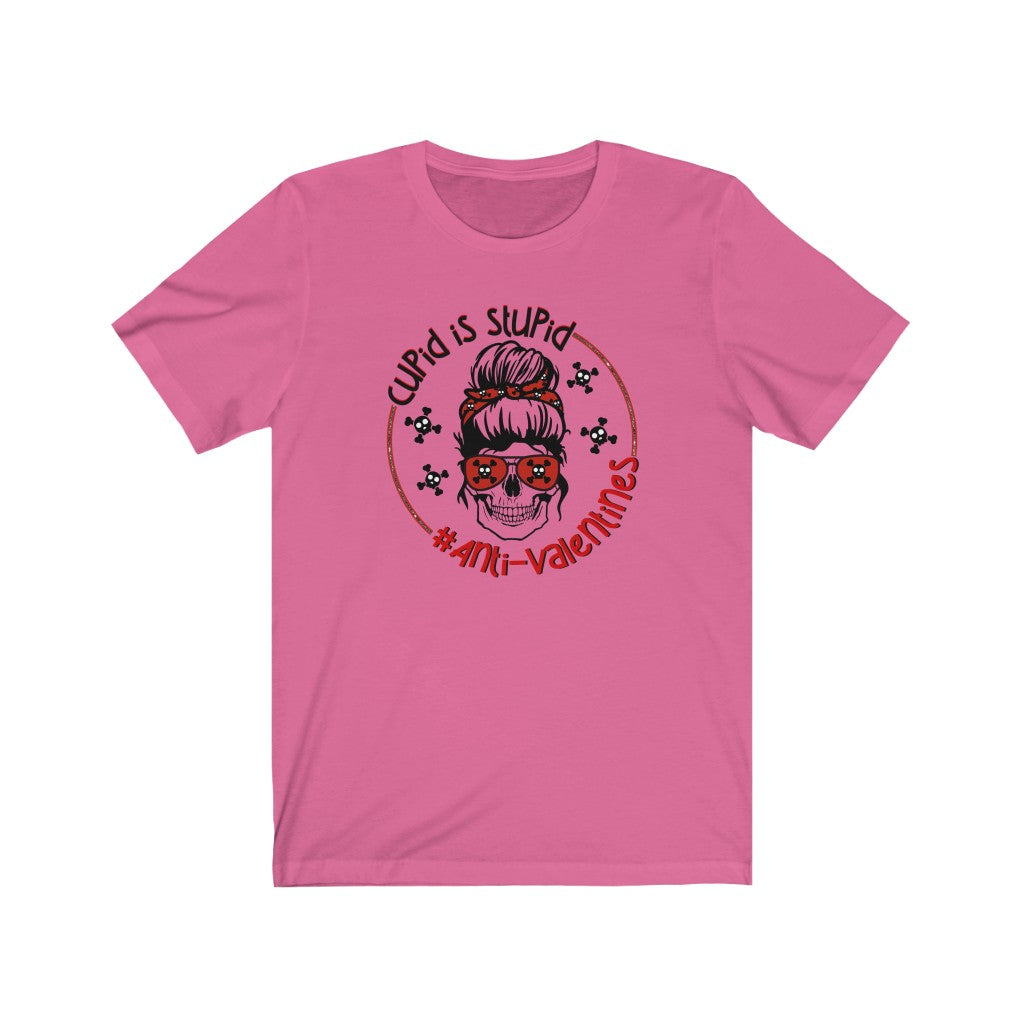 Cupid Is Stupid "Anti-Valentines" Red And Black Tee - Unisex Shirt