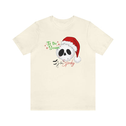 "Tis the Season to be Spooky'" Skull Santa Christmas Tee - Unisex Shirt