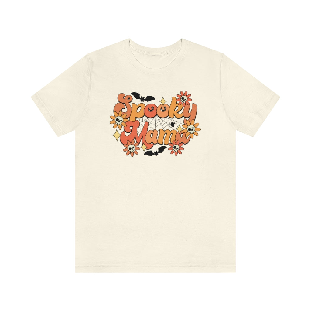 Bats Flowers And Skulls Summer "Spooky Mama" Tee - Unisex Shirt