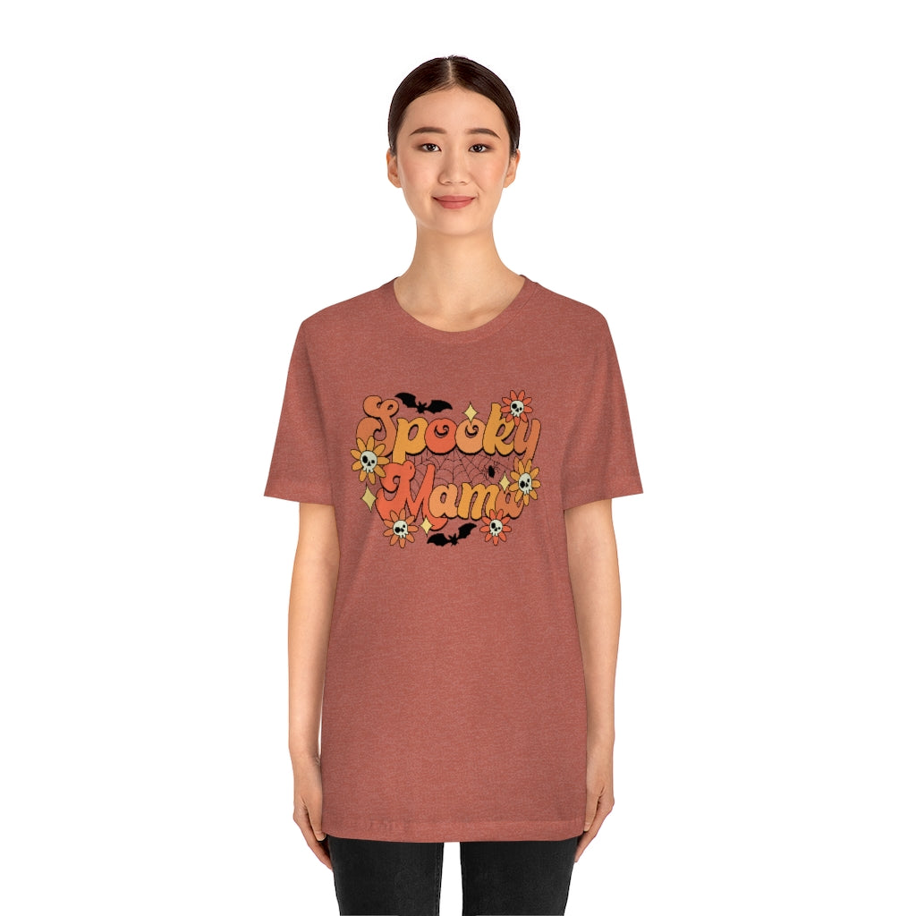 Bats Flowers And Skulls Summer "Spooky Mama" Tee - Unisex Shirt