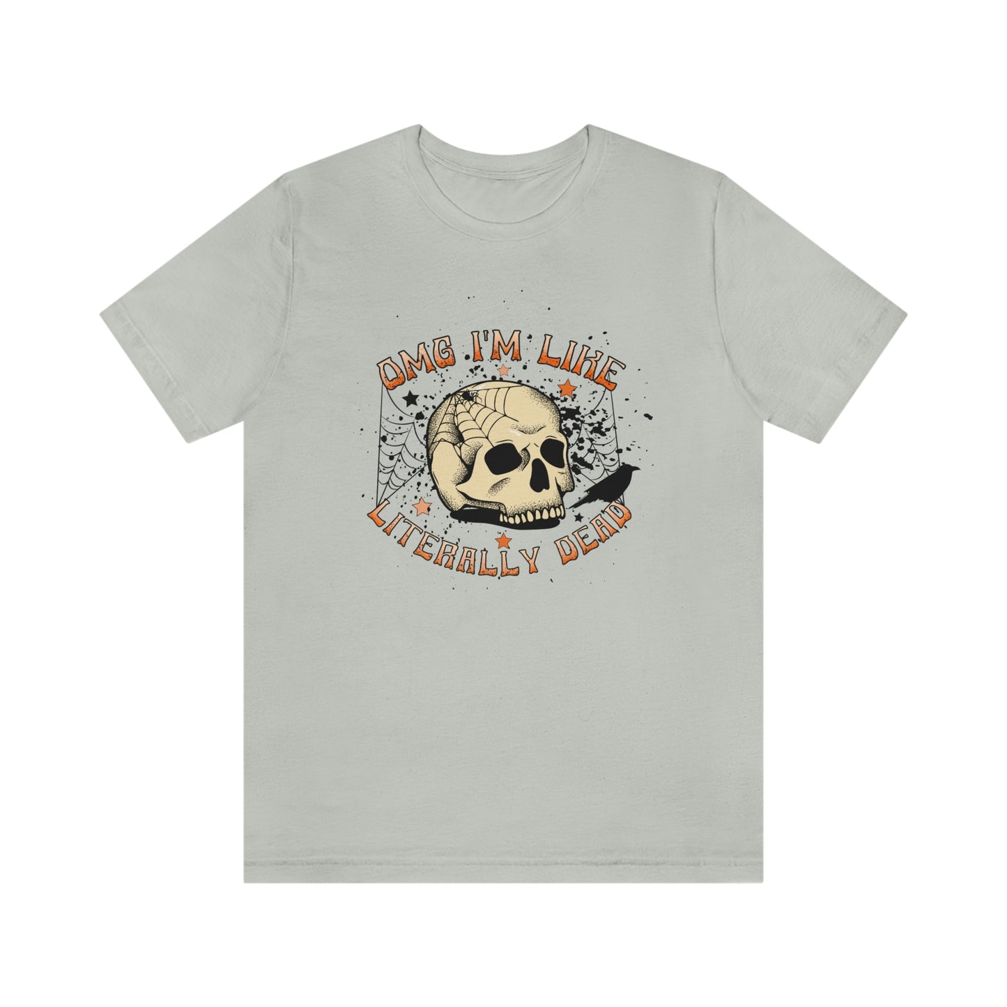 "Literally Dead" Skull And Spiderweb Tee - Unisex Shirt