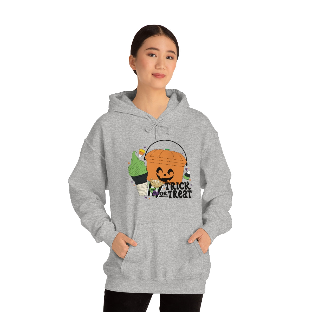 Vintage Halloween Buckets "Trick or Treat" Hooded Sweatshirt