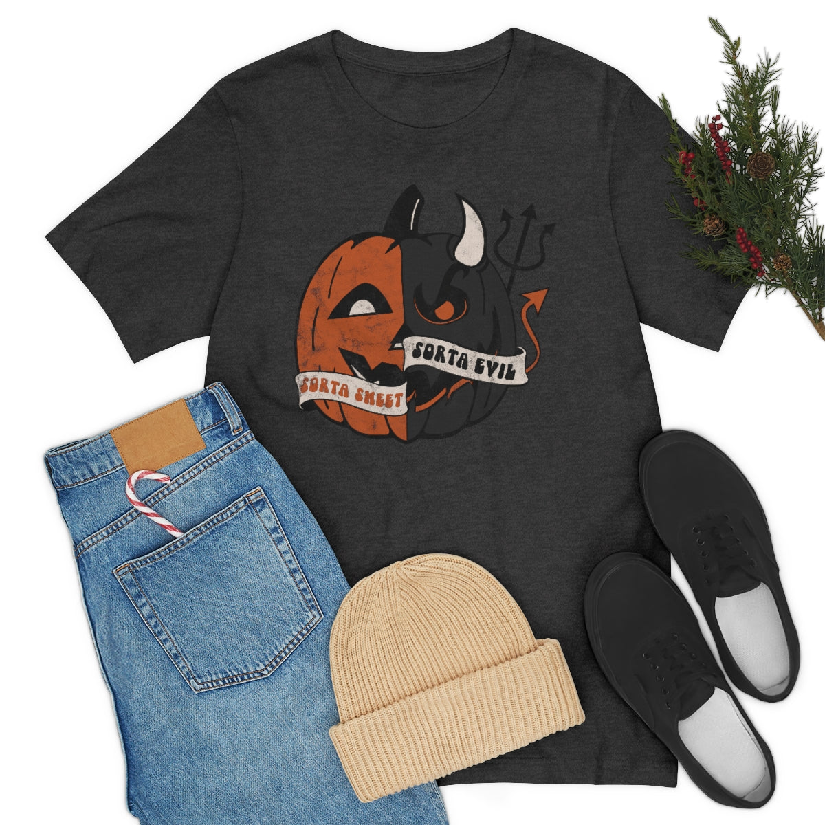 "Sorta Sweet Sorta Evil'" Jack-O-Lantern Tee - Unisex Shirt