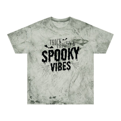 "Thick Thighs & Spooky Vibes" Colorblast Tee - Unisex Shirt