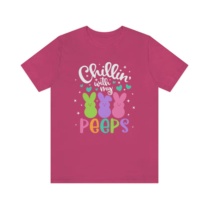 "Chillin with my Peeps" Multicolored Tee - Unisex Shirt